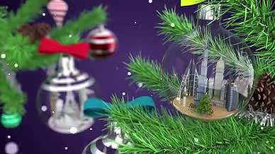 圣诞节掉落的礼物祝福ae模板视频的预览图